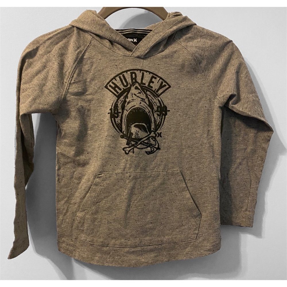 Hurley Kids Light Weight Shark Gray Hoodie Size 7 - Boys